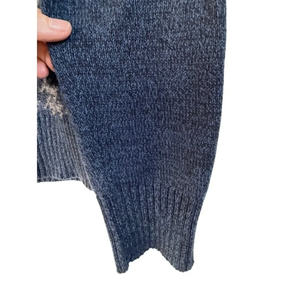Urban Pipeline Mens Large Blue Houndstooth Raglan Crewneck Sweater Cotton Blend